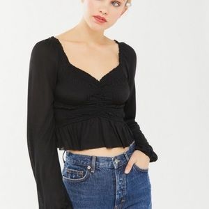 Urban Outfitters Ruched Long Sleeve Top